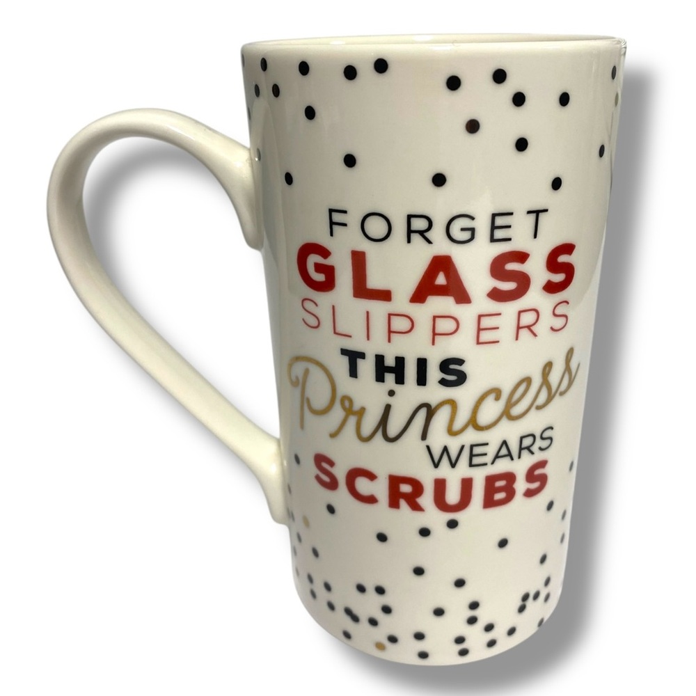 Charming Charlie Nurses Large Porcelain Mug Princess Scrubs CNA Vets Doctors